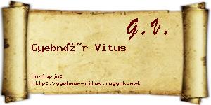 Gyebnár Vitus névjegykártya